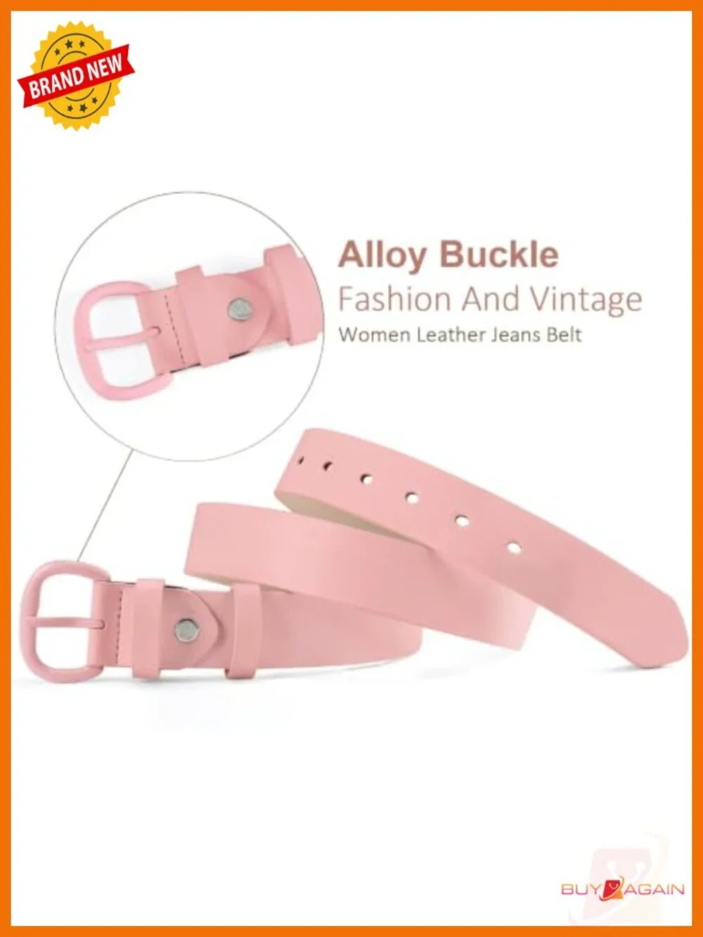 Women Leather Belt with Pin Buckle for Jeans Pants Dresses